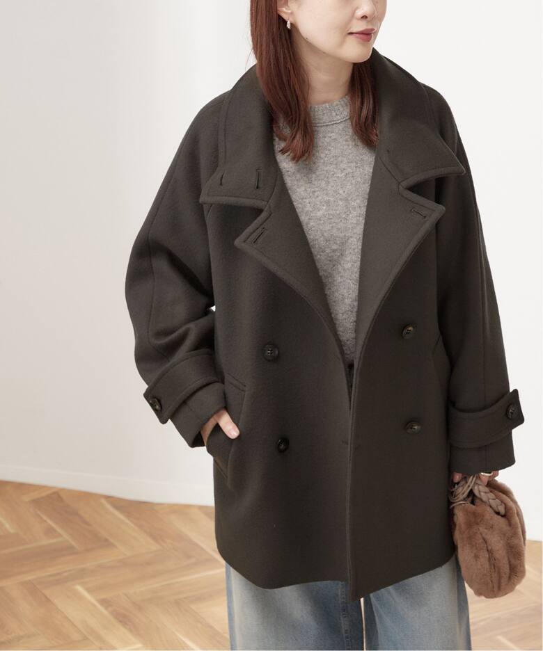 チェック/スーパー140スタンドショートコート（その他ブルゾン  