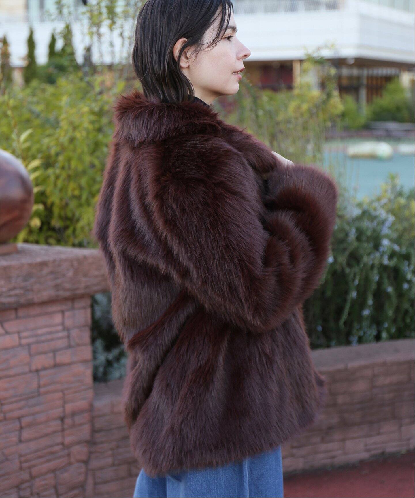 美品】JOURNAL STANDARD エコ ファー ジャケット グリーン 系（エコ  