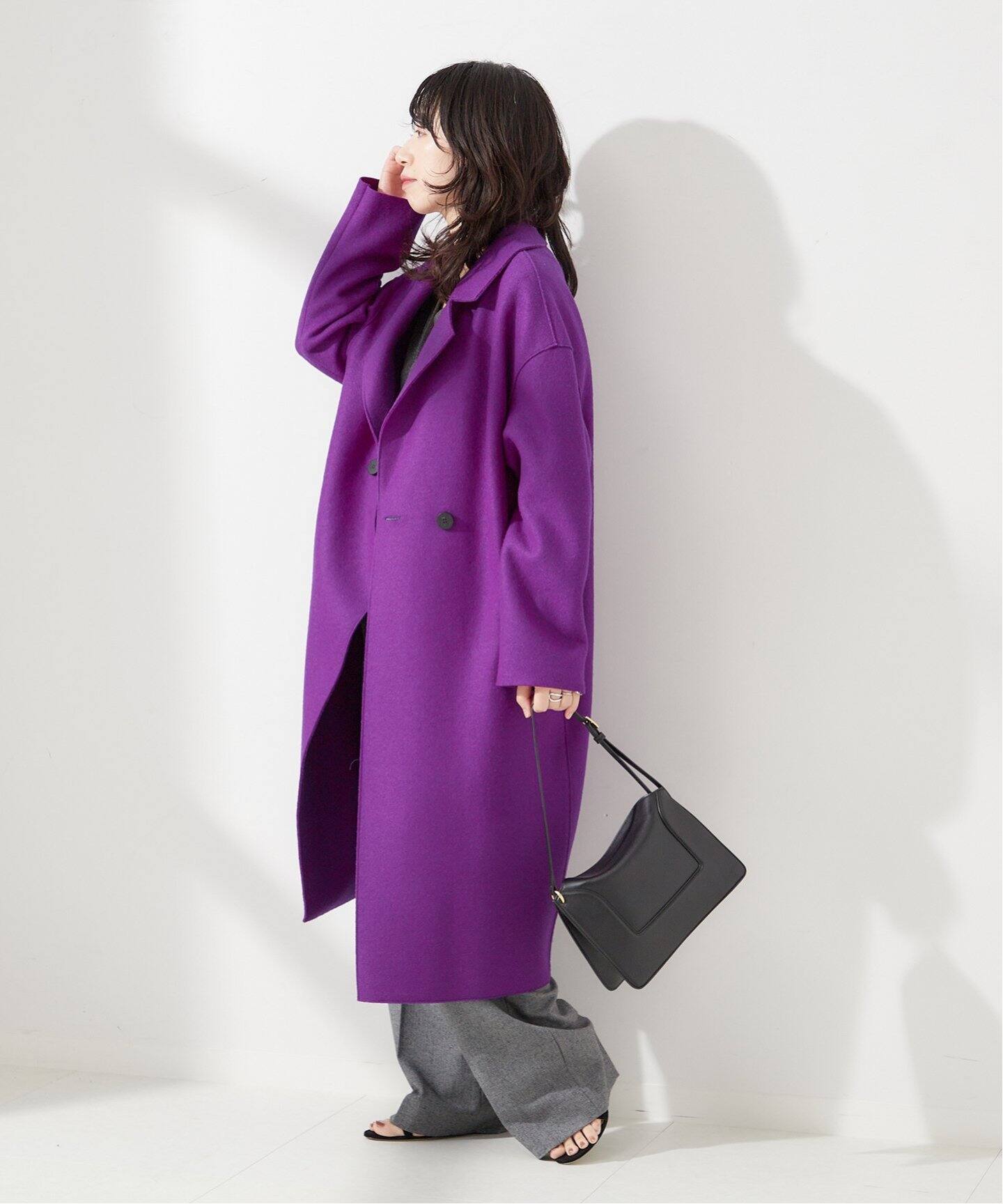 別注【HARRIS WHARF LONDON】Women dropped shoulder d.b.coa：コート 