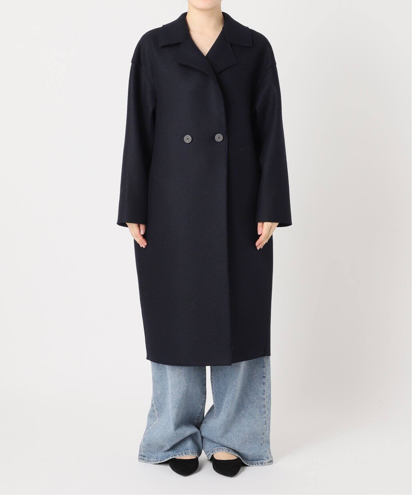 別注【HARRIS WHARF LONDON】Women dropped shoulder d.b.coa：コート  