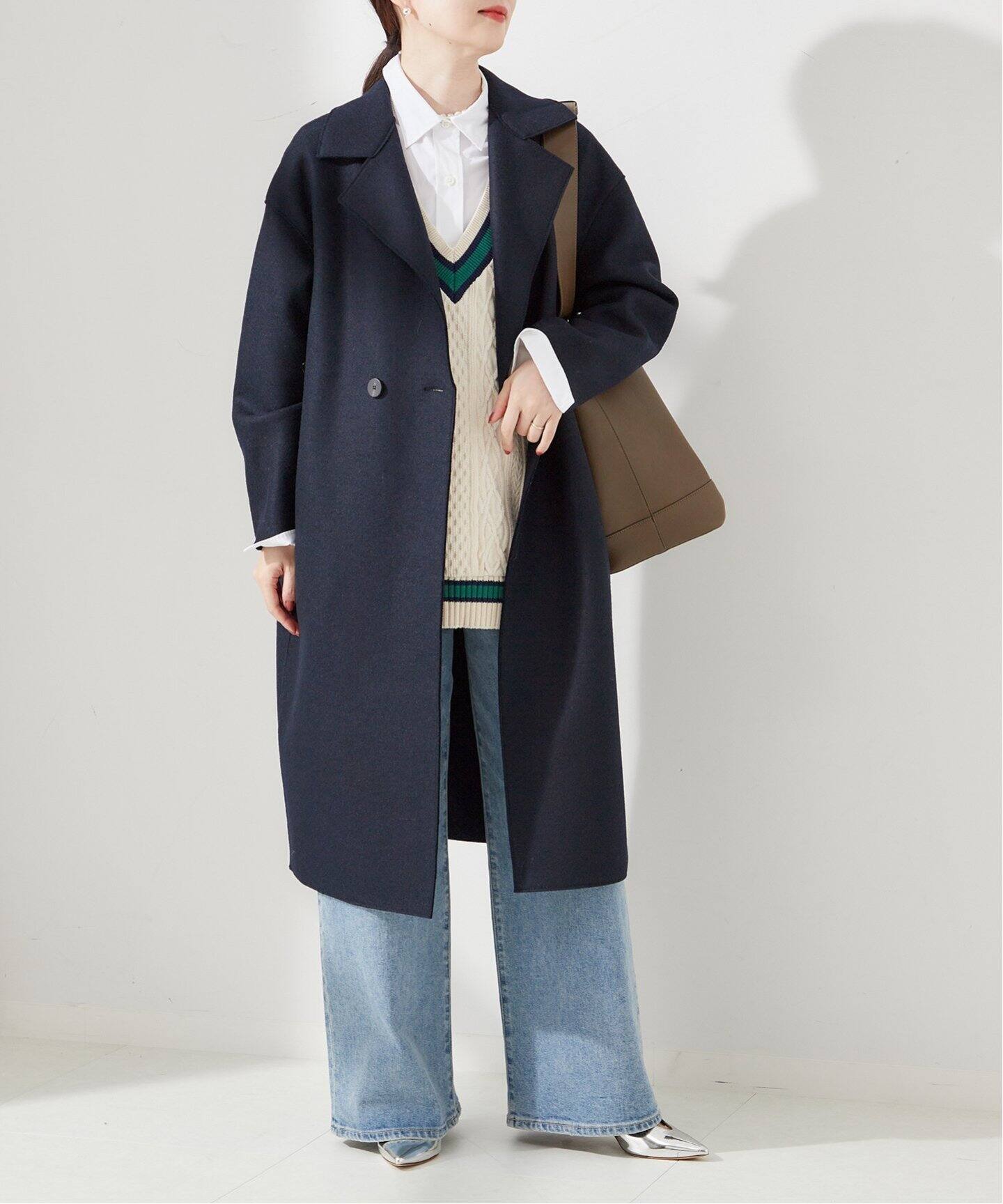 別注【HARRIS WHARF LONDON】Women dropped shoulder d.b.coa：コート  