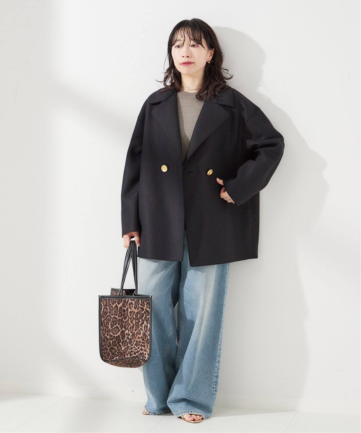 HARRIS WHARF LONDON】Women dropped shoulder d.b.jacket：コート 