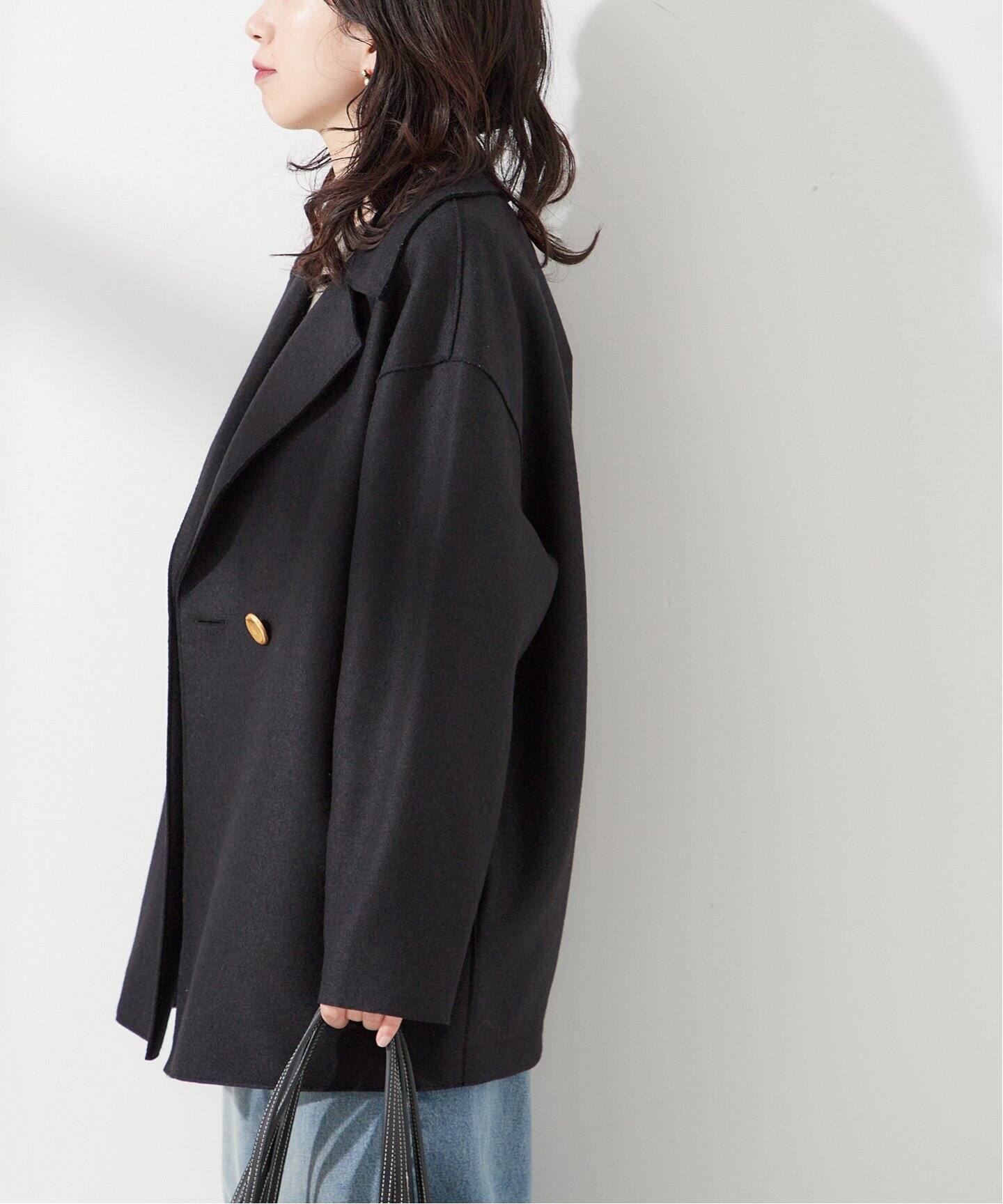 HARRIS WHARF LONDON】Women dropped shoulder d.b.jacket：コート 
