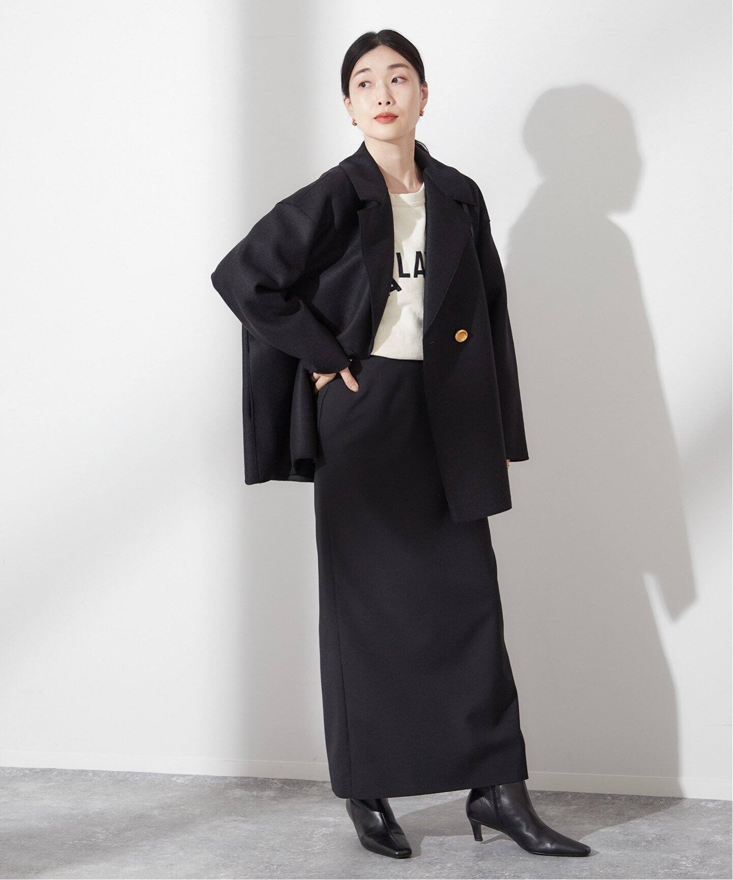 HARRIS WHARF LONDON】Women dropped shoulder d.b.jacket：コート 