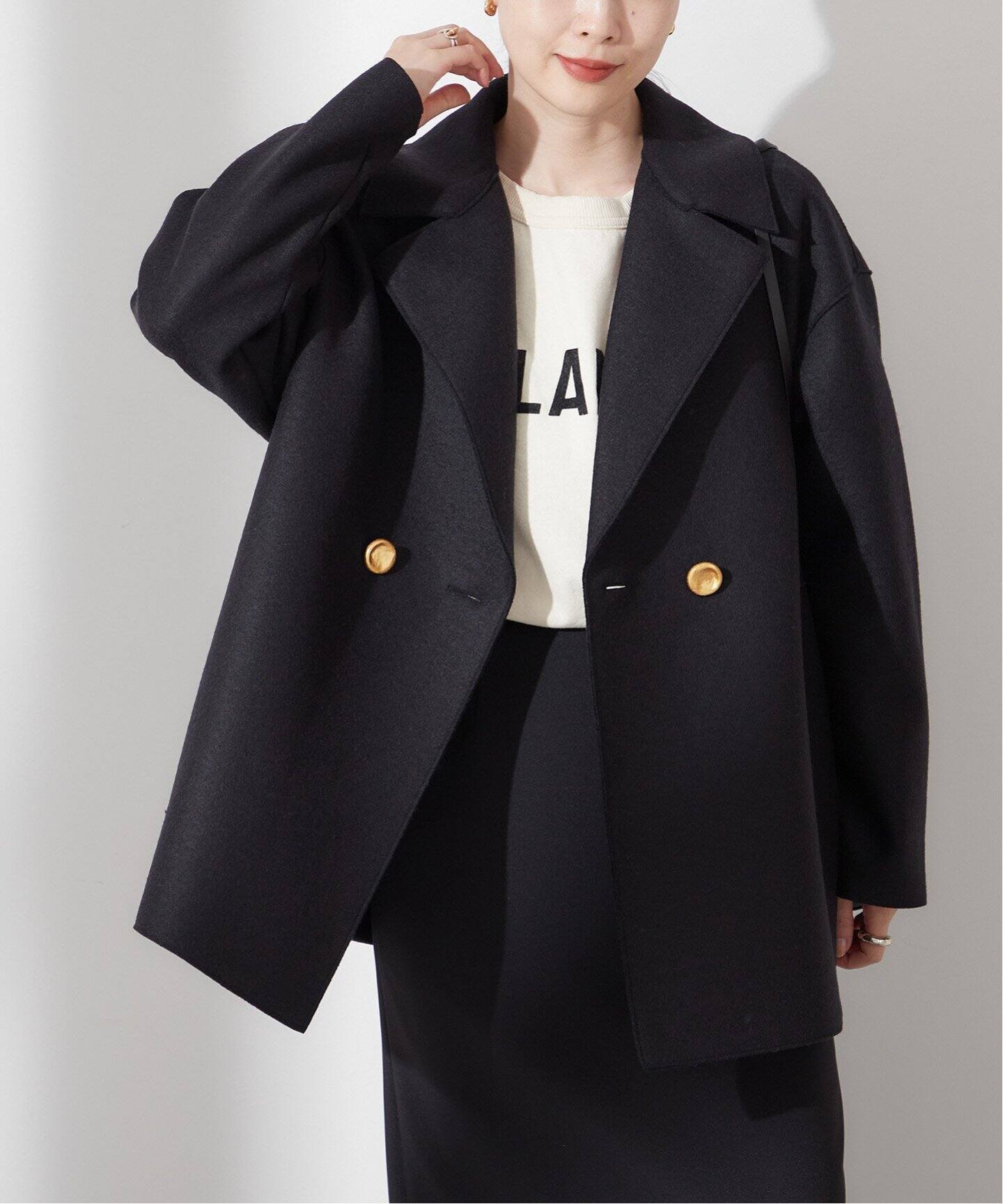 HARRIS WHARF LONDON】Women dropped shoulder d.b.jacket：コート 