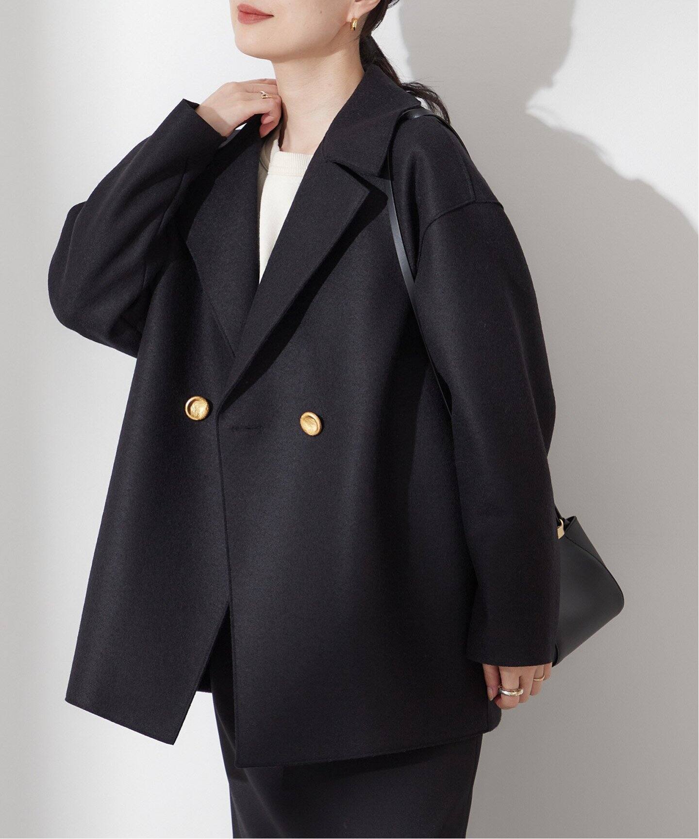 HARRIS WHARF LONDON】Women dropped shoulder d.b.jacket：コート 