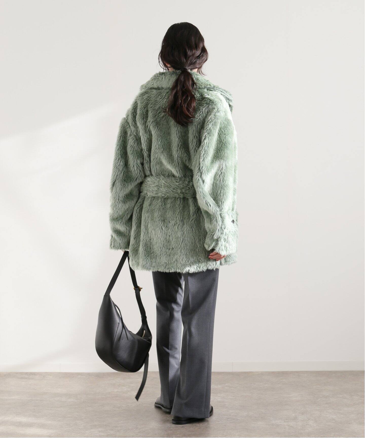 JANE SMITH/ジェーンスミス】POLYESTER COLOR FUR W BREASTE：コート 