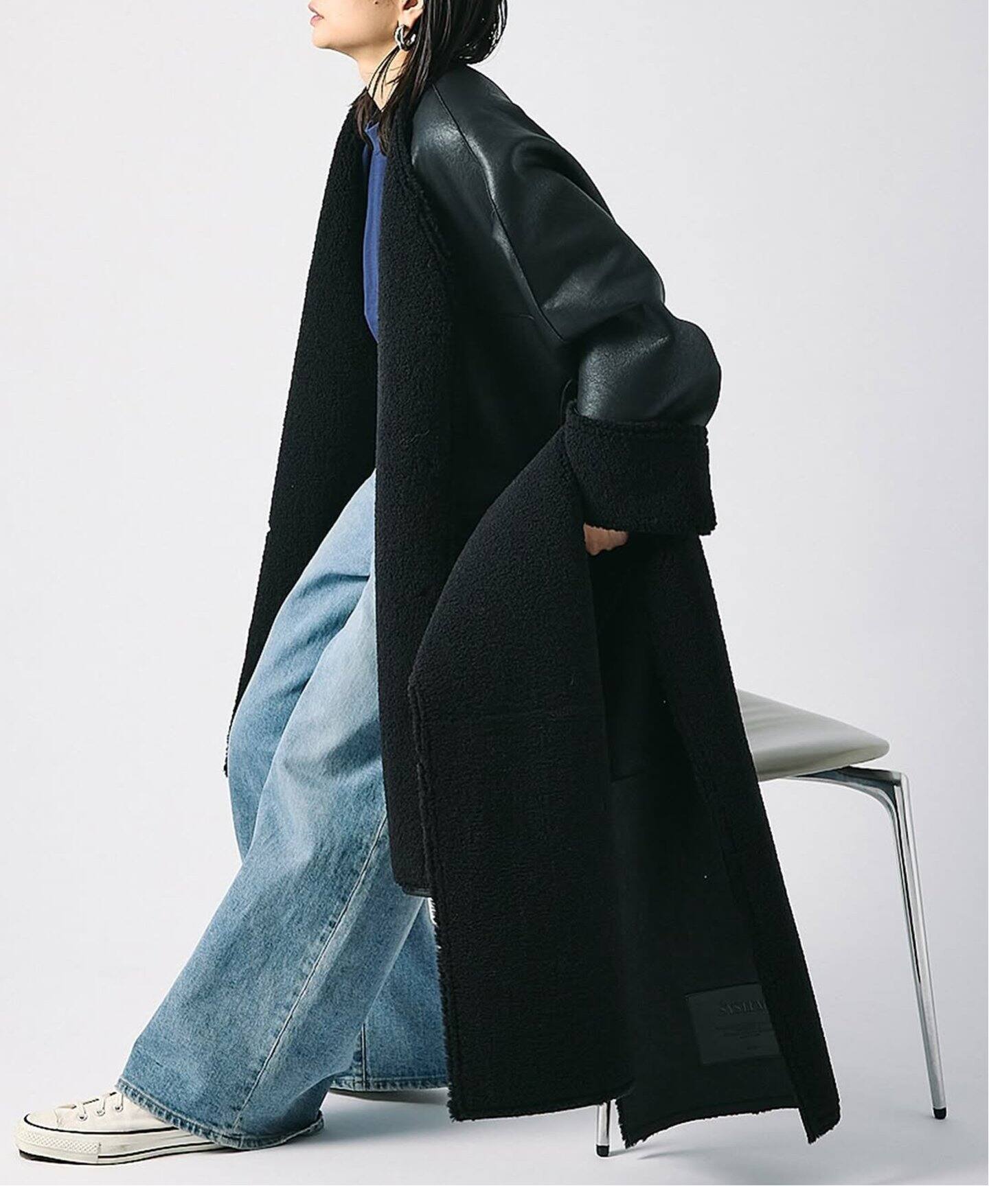 SYSTEM/システム】CLASSIC SHEARING COAT WITH MUFFLE：コート 