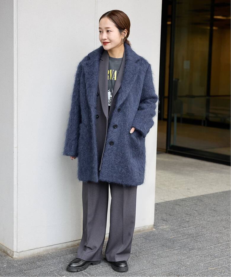 mideal shaggy long coat / シャギーロングコート モヘアミックス 