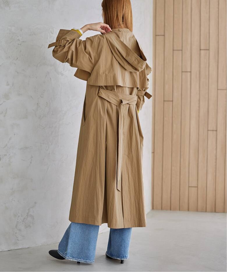 希少】MUZE HOODED 見詰める TRENCH COATトレンチコート 