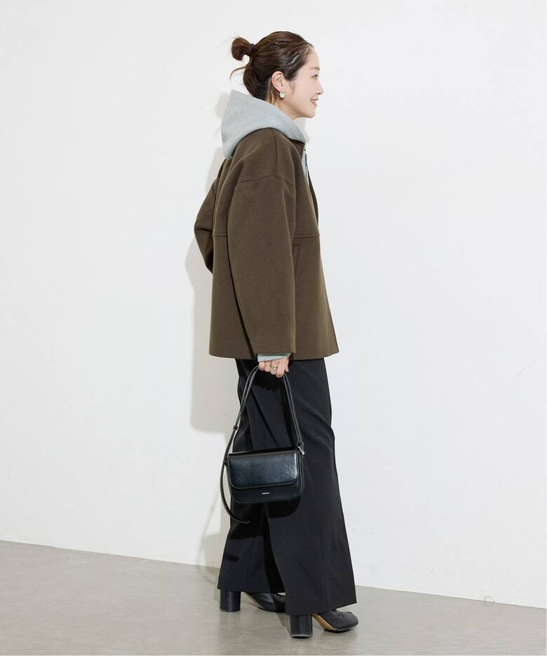 スーパー140ビーバーノーカラーショートコート（ノーカラーコート  