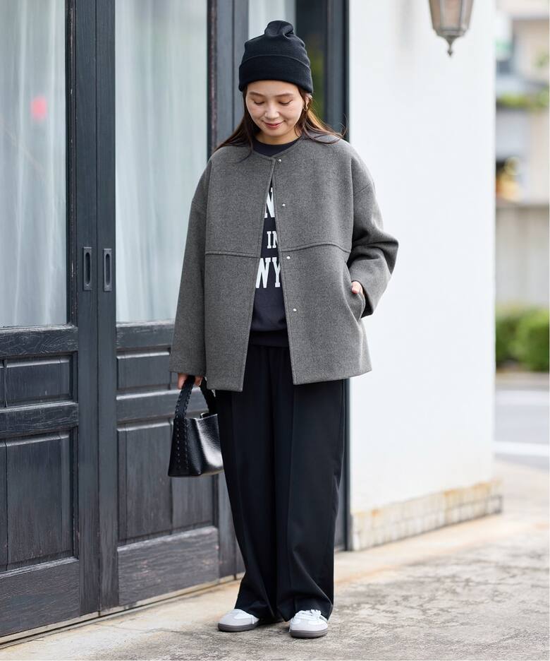 追加2》スーパー140ビーバーノーカラーショートコート（その他ブルゾン  