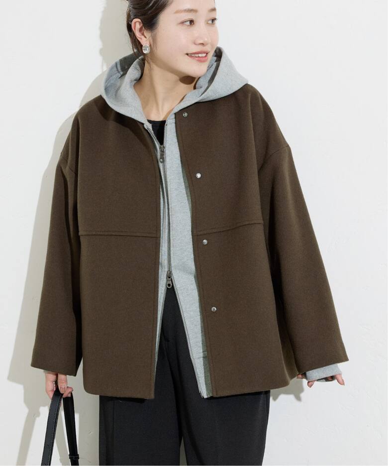 追加2》スーパー140ビーバーノーカラーショートコート（その他ブルゾン  