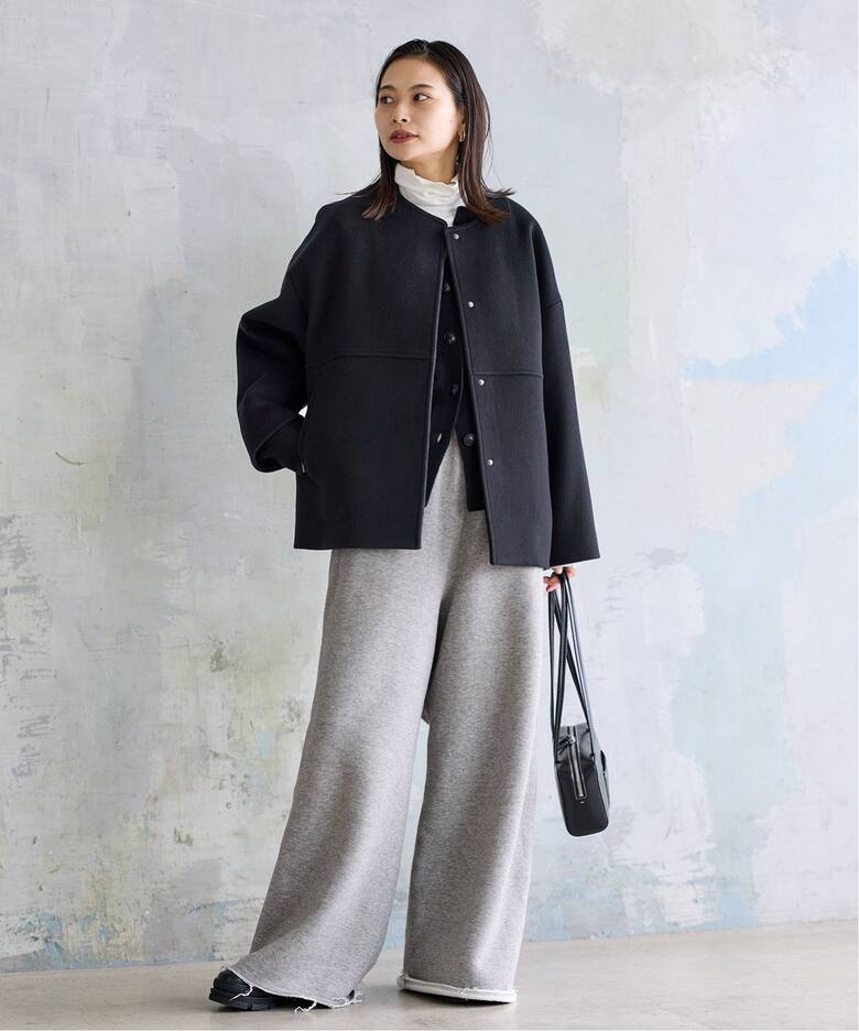 追加3》スーパー140ビーバーノーカラーショートコート（ノーカラー  