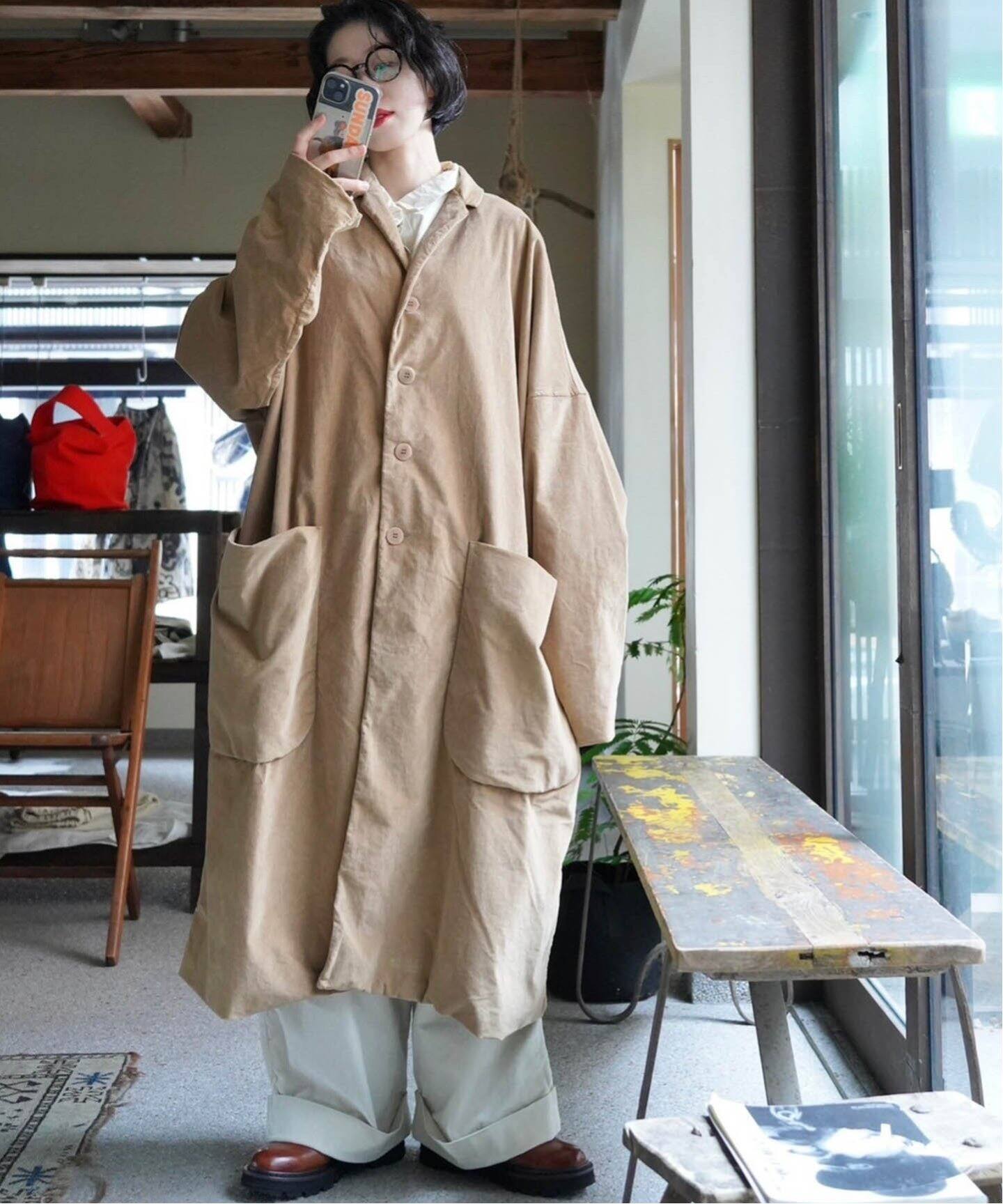 album di famiglia /アルバム ディ ファミリア】 VELVET LOOSE COAT  