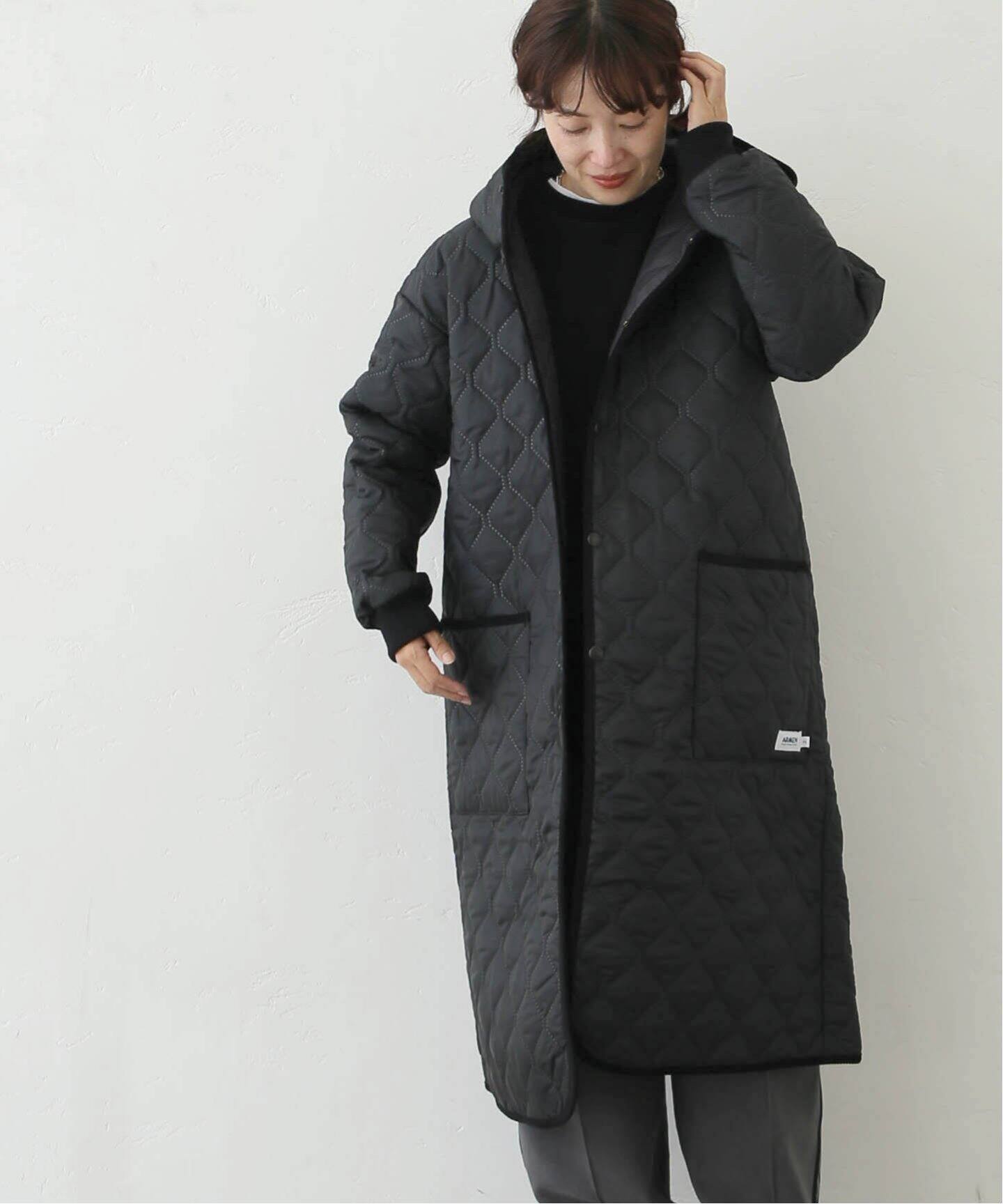 ARMEN】 OVERSIZED HOODED COAT（中綿・キルティング）｜journal 