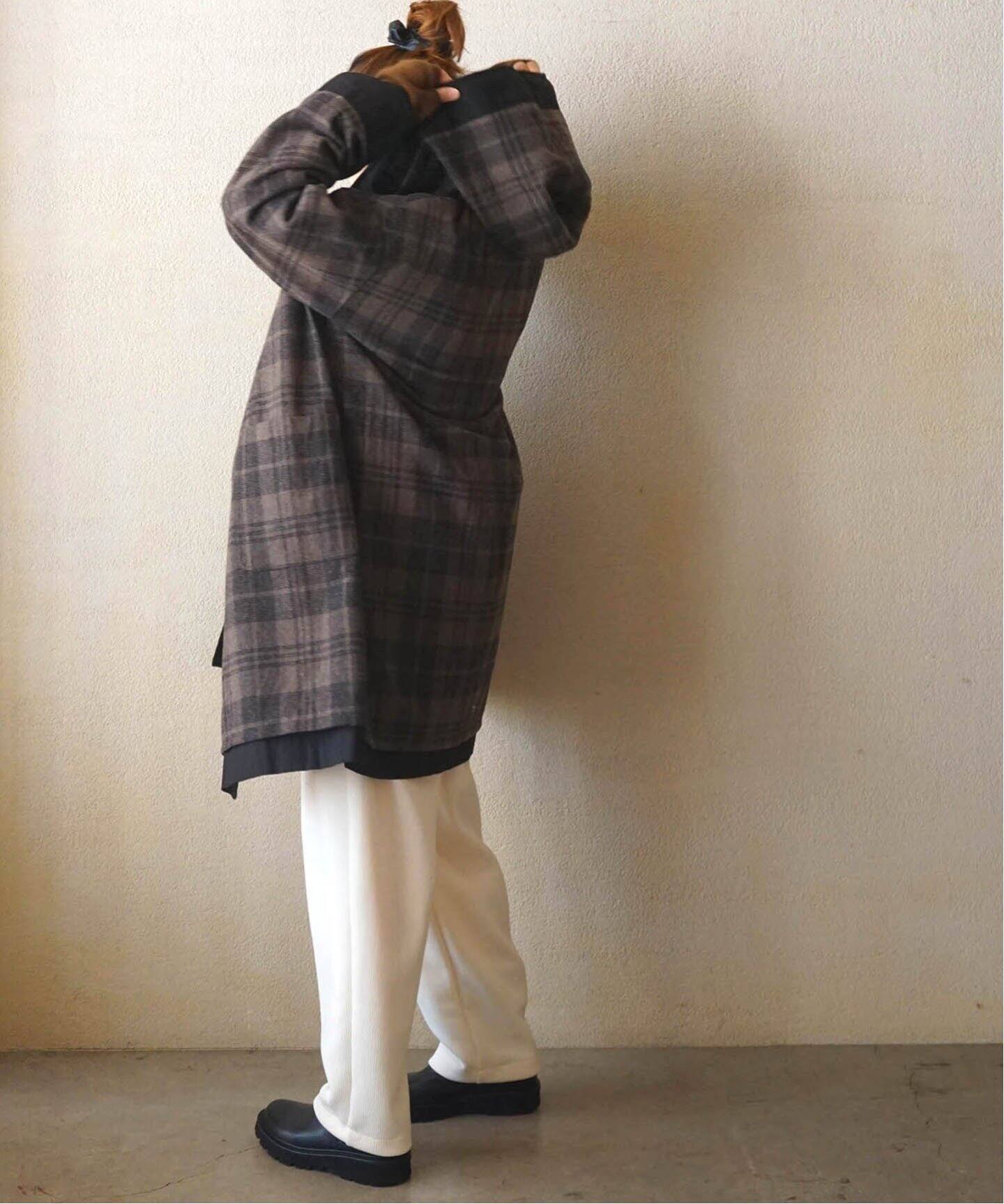 SUNSEA REVERSIBLE 飲み込み CHECK JEDI COAT