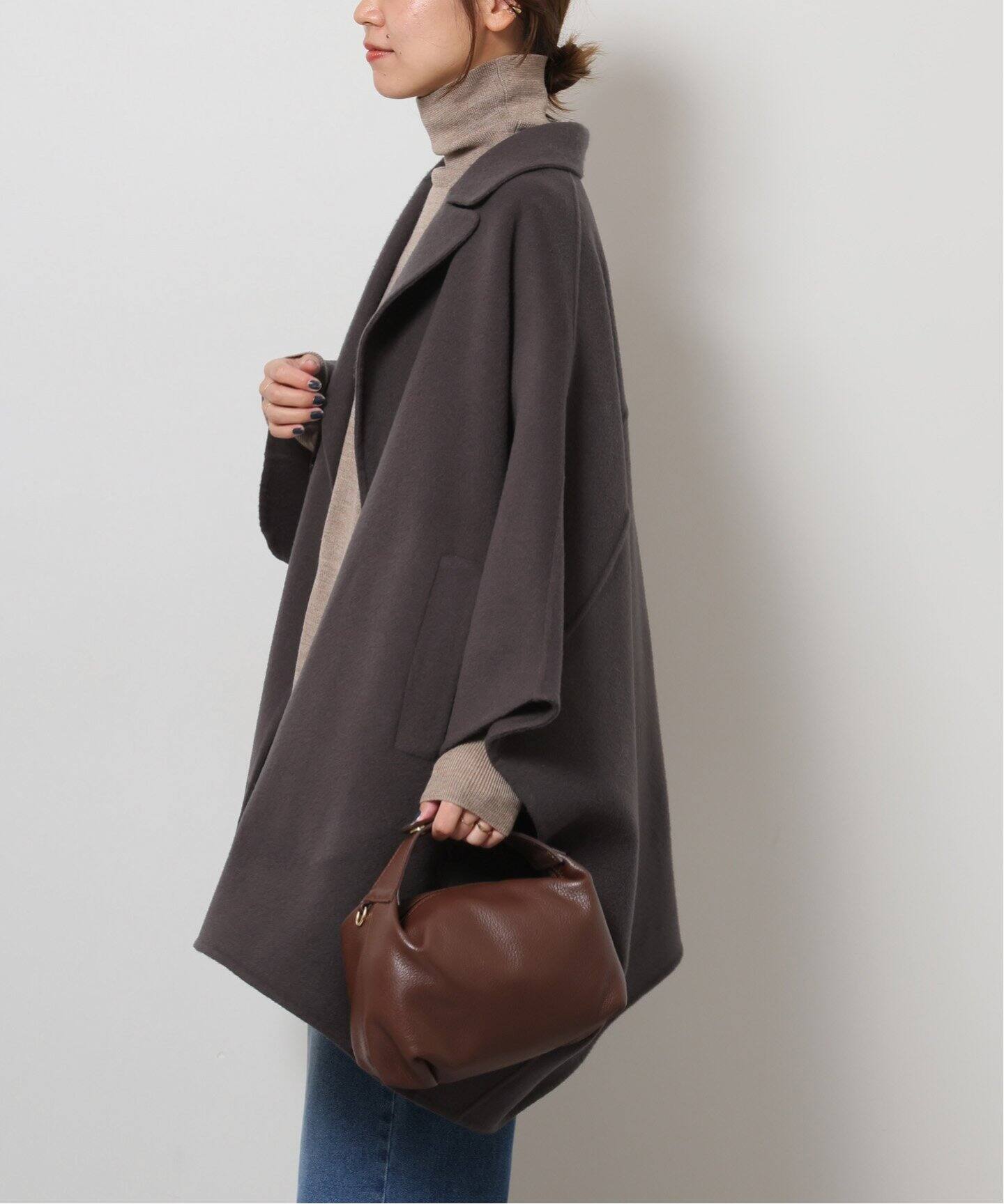 珍品】vintage ポンチョ マントコート 一点物 old モード 黒 印刷板 上品