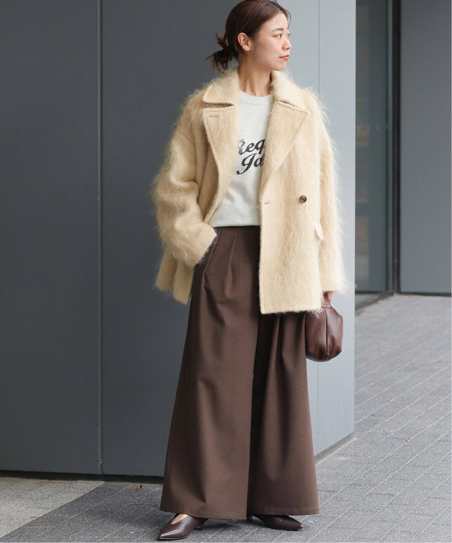モヘヤミックスシャギーショートコート（その他ブルゾン／アウター 
