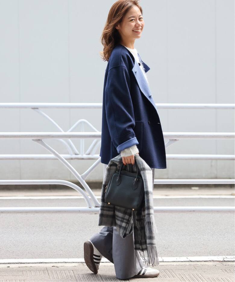 追加》リバーシブルノーカラーショートコート（ノーカラーコート 