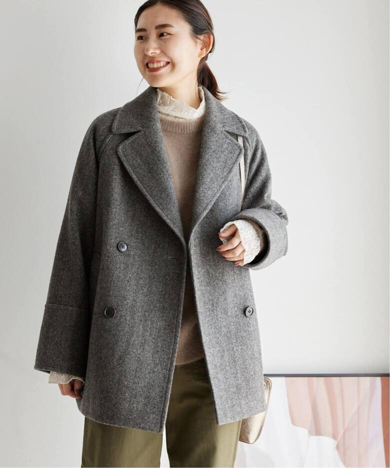 追加2》尾州ウールスーパー100モッサPコート（ピーコート  