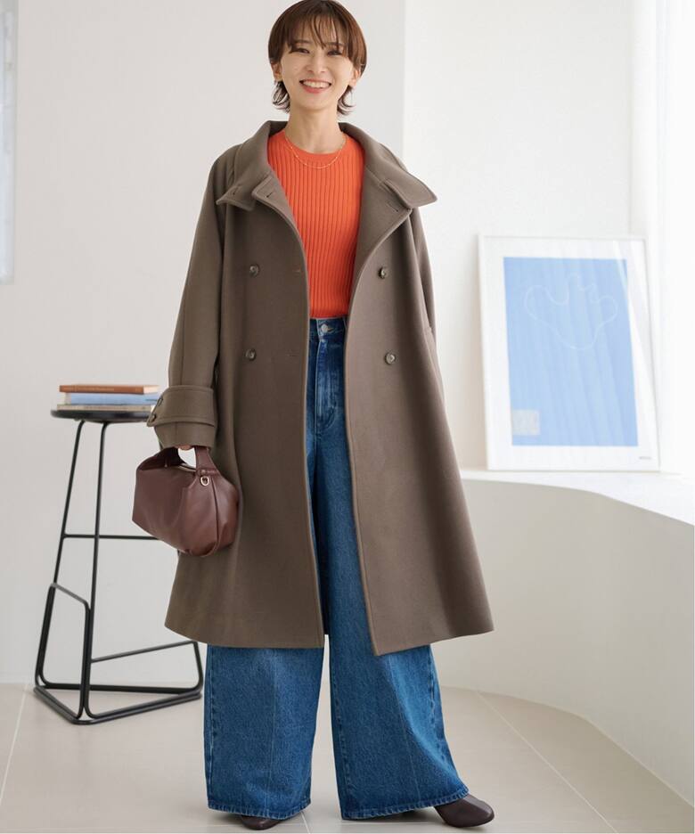 尾州ウールスーパー100スタンドロングコート（その他ブルゾン  