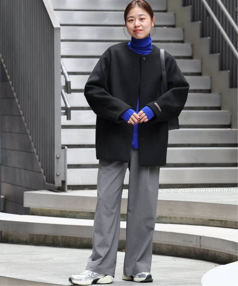 追加3》スーパーファインビーバークルーネックコート（ノーカラー  