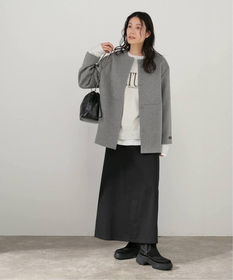 追加3》スーパーファインビーバークルーネックコート（ノーカラー  