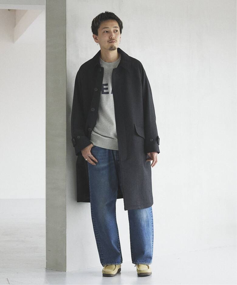 HIGH LAND WOOL オーバーサイズバルマカーンコート（ステンカラー 