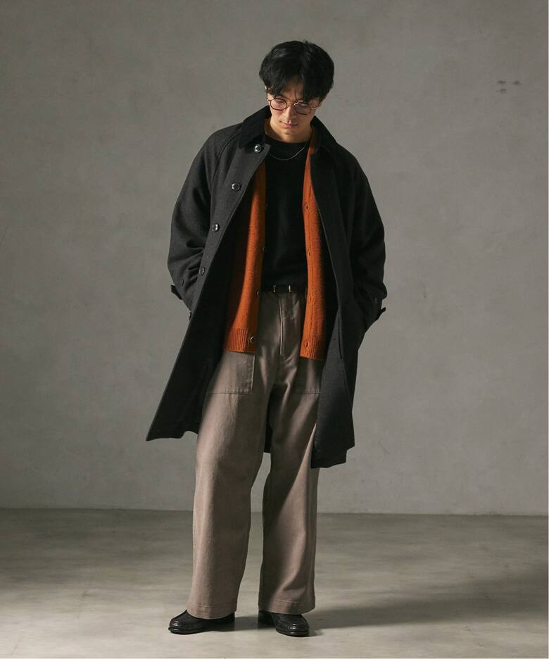 HIGH LAND WOOL オーバーサイズバルマカーンコート（ステンカラー 