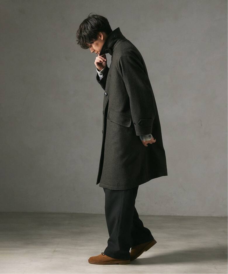 HIGH LAND WOOL オーバーサイズバルマカーンコート（ステンカラー 