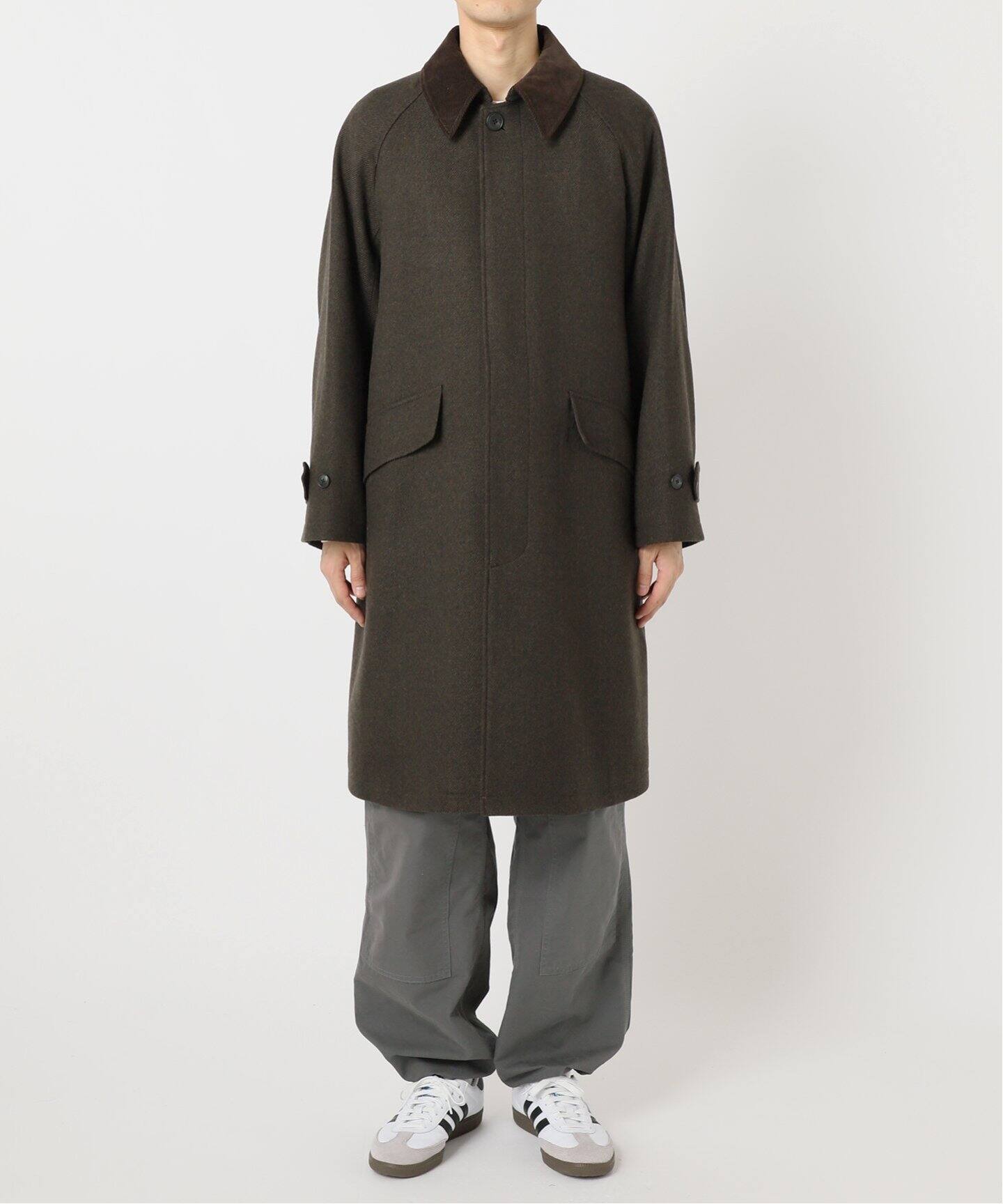 HIGH LAND WOOL オーバーサイズバルマカーンコート（ステンカラー 