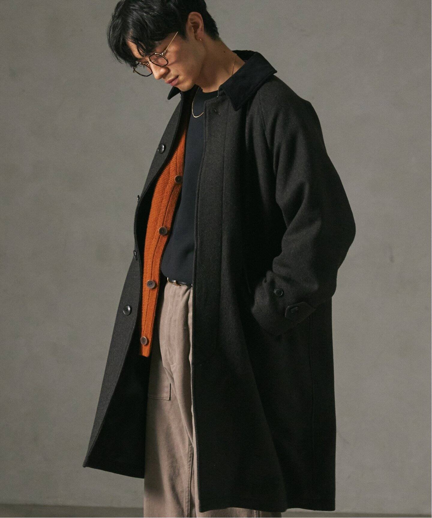 HIGH LAND WOOL オーバーサイズバルマカーンコート（ステンカラー 
