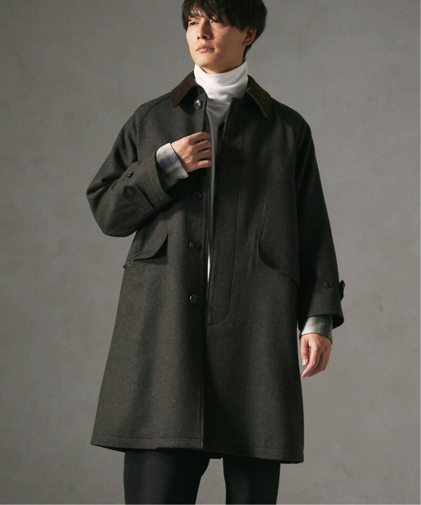 HIGH LAND WOOL オーバーサイズバルマカーンコート（ステンカラー 