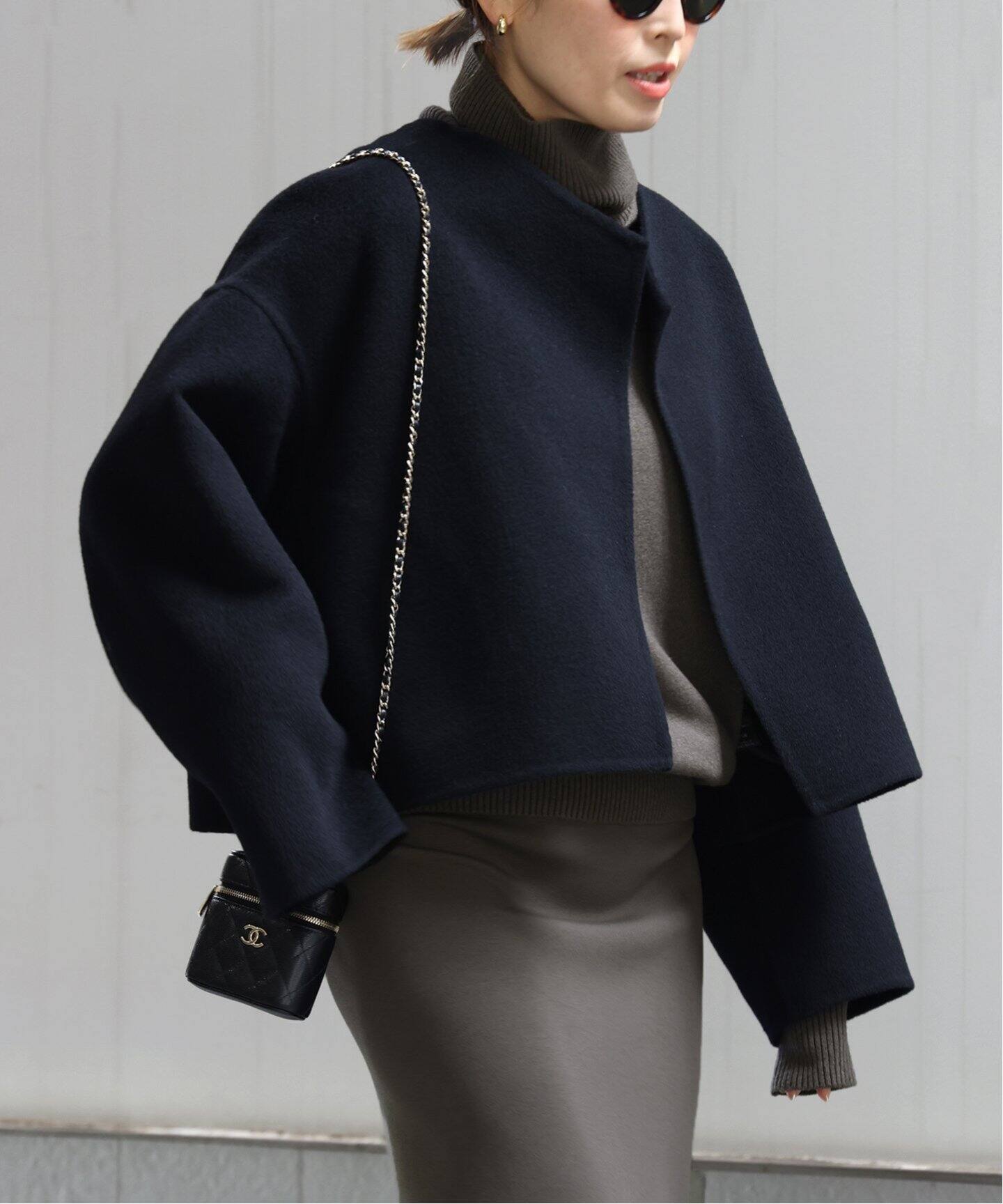 ウールアンゴラ ショートコート（ノーカラーコート）｜Deuxieme Classe  