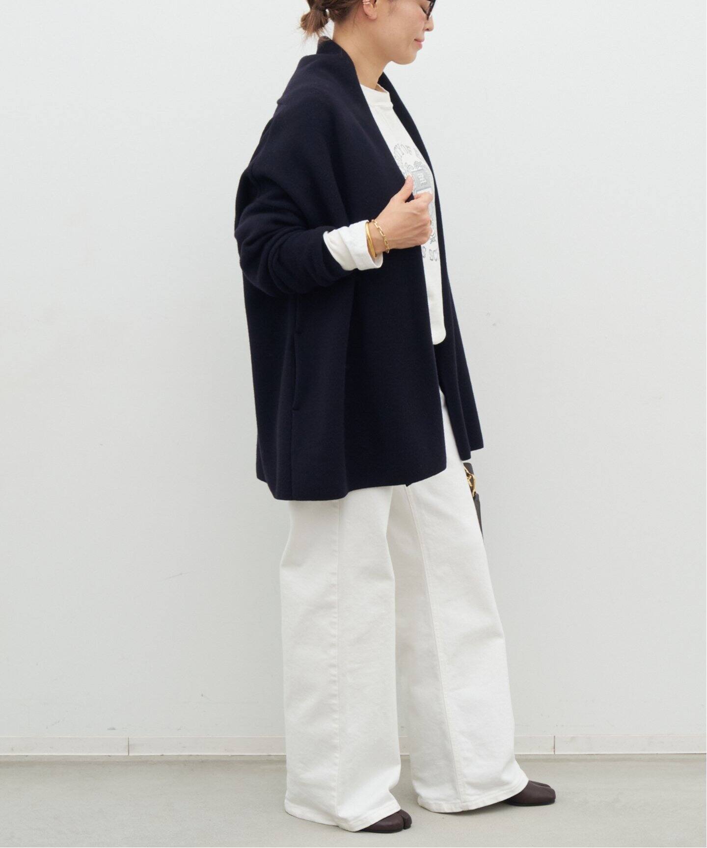 スムース ニットガウン ショートコート（その他ブルゾン／アウター  