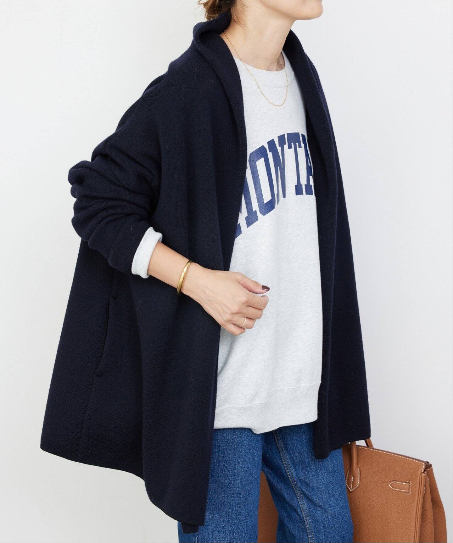 スムース ニットガウン ショートコート（その他ブルゾン／アウター  