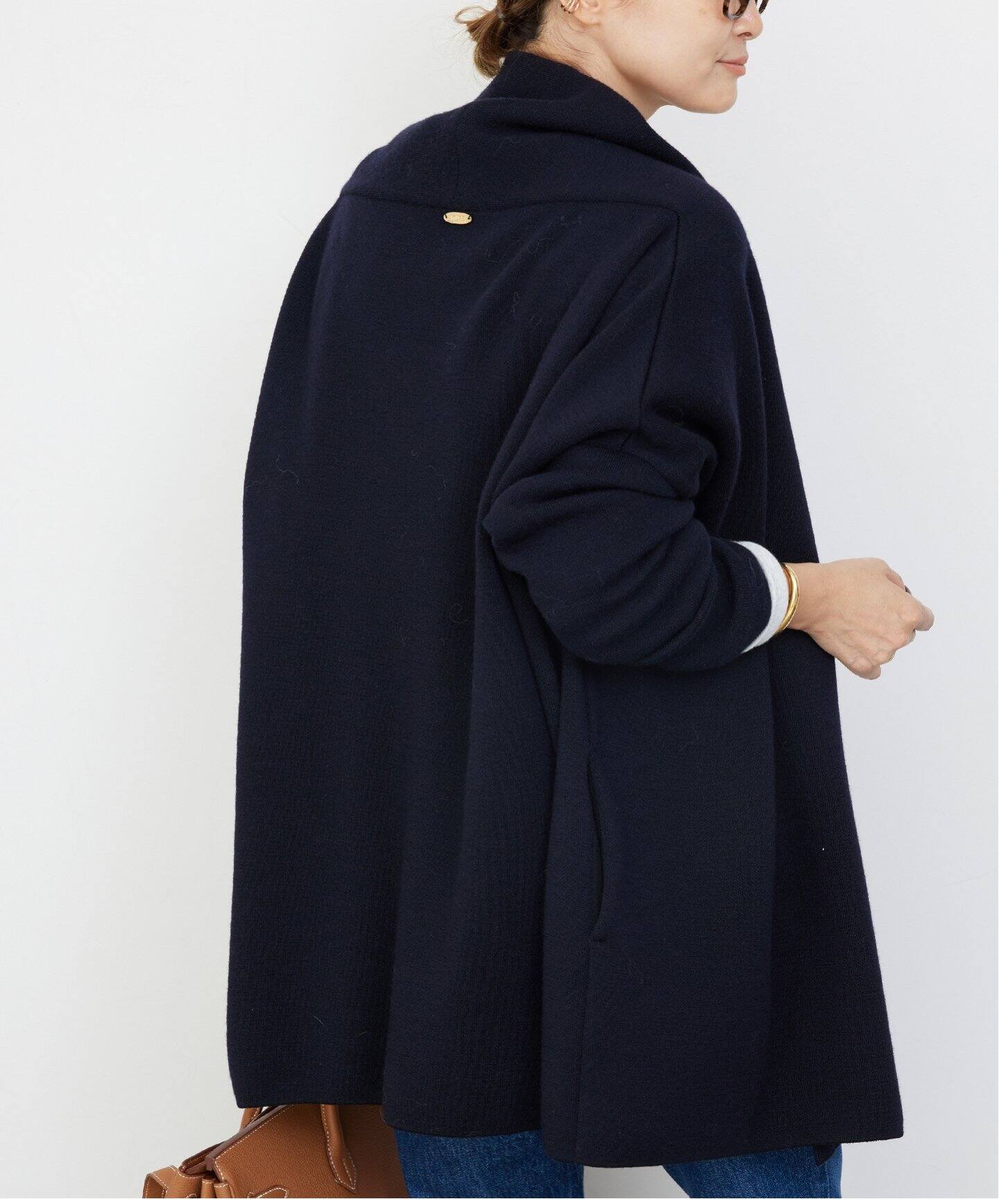 スムース ニットガウン ショートコート（その他ブルゾン／アウター  