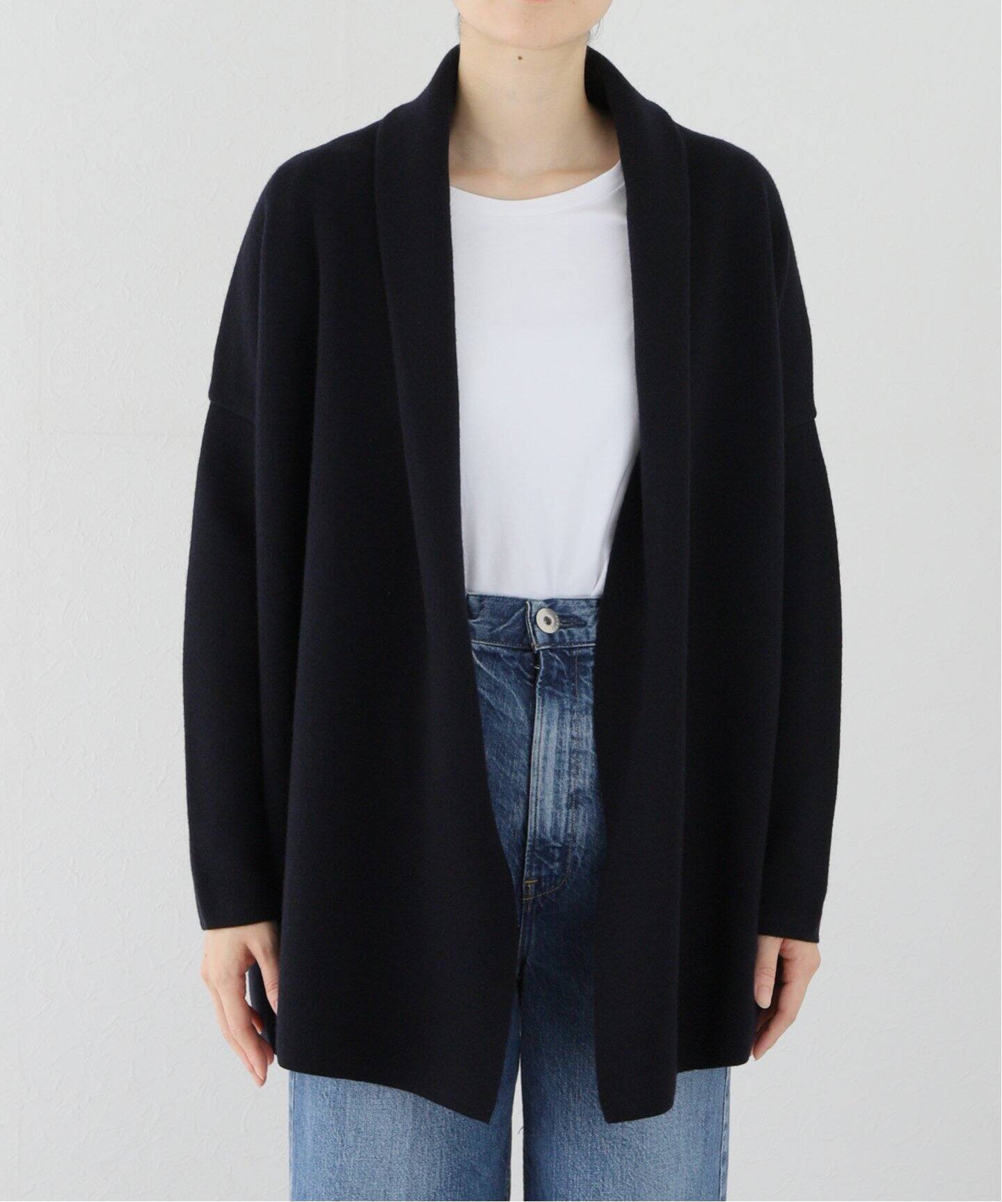 スムース ニットガウン ショートコート（その他ブルゾン／アウター  