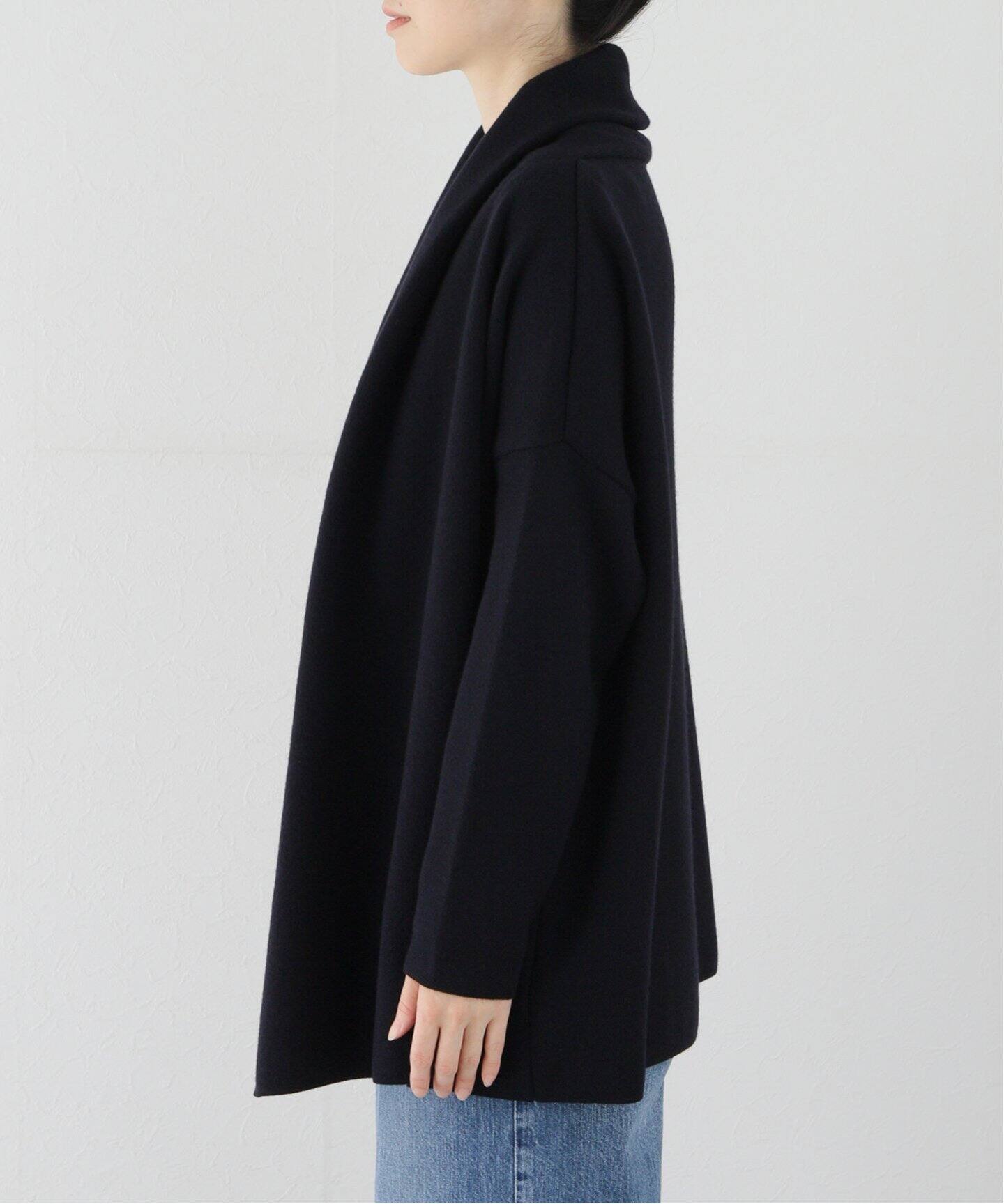 スムース ニットガウン ショートコート（その他ブルゾン／アウター  