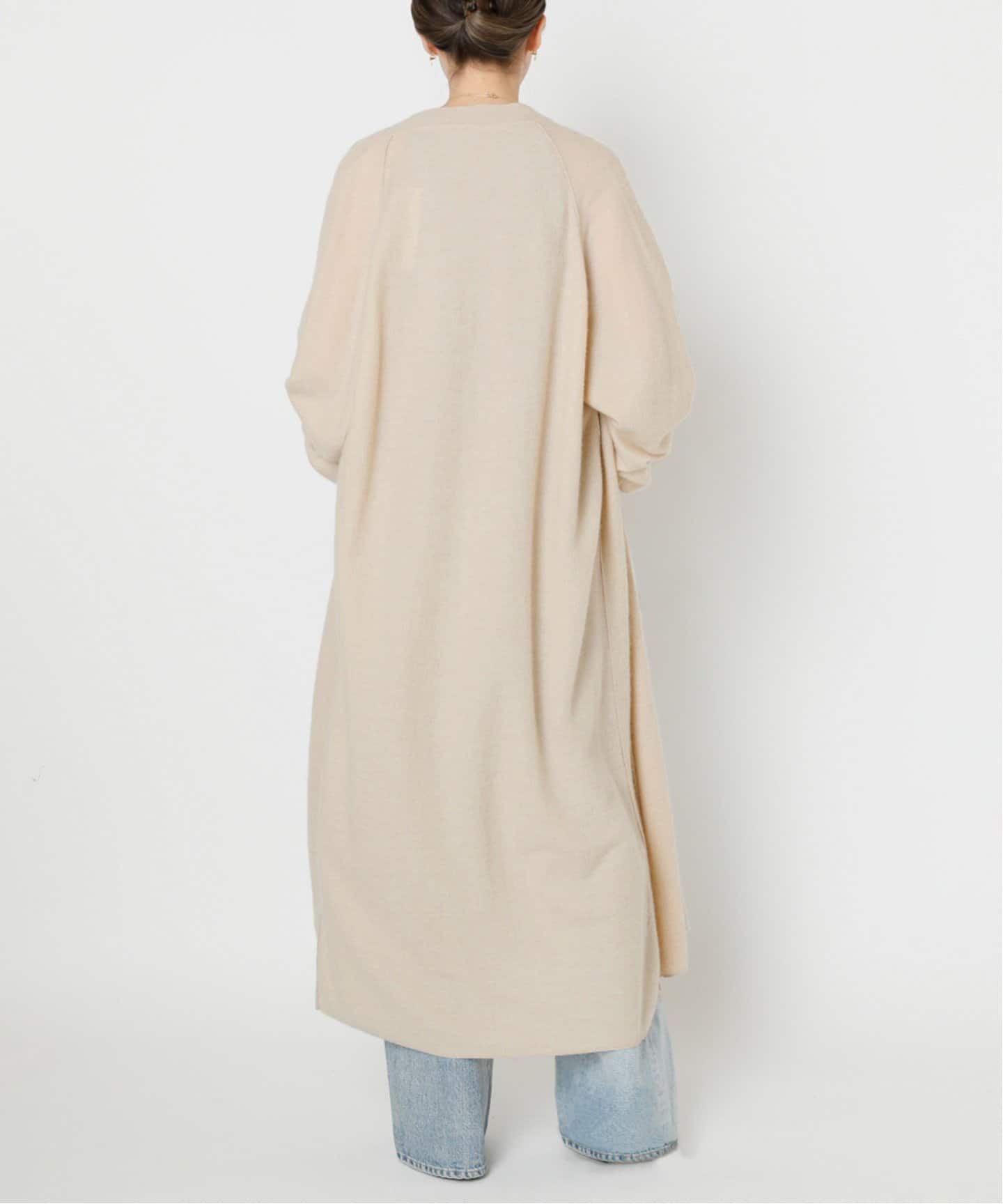 【美品】ミューズドゥドゥーズィエムクラス リネンカーディガン ガウン ロング DUSAN/ドュサン】CASHMERE LONG カーディガン（カーディガン