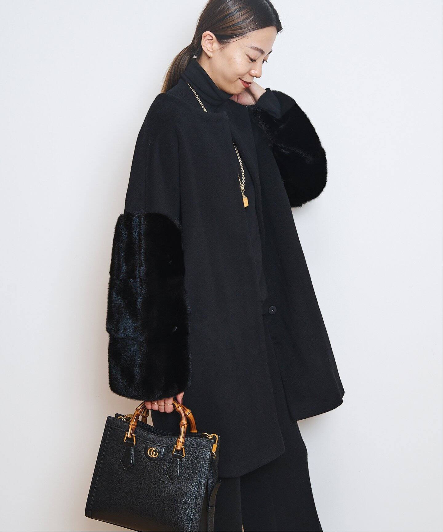 AVA ADORE/アヴァ・アドール】 MINK SKEEVE コート（ノーカラーコート  