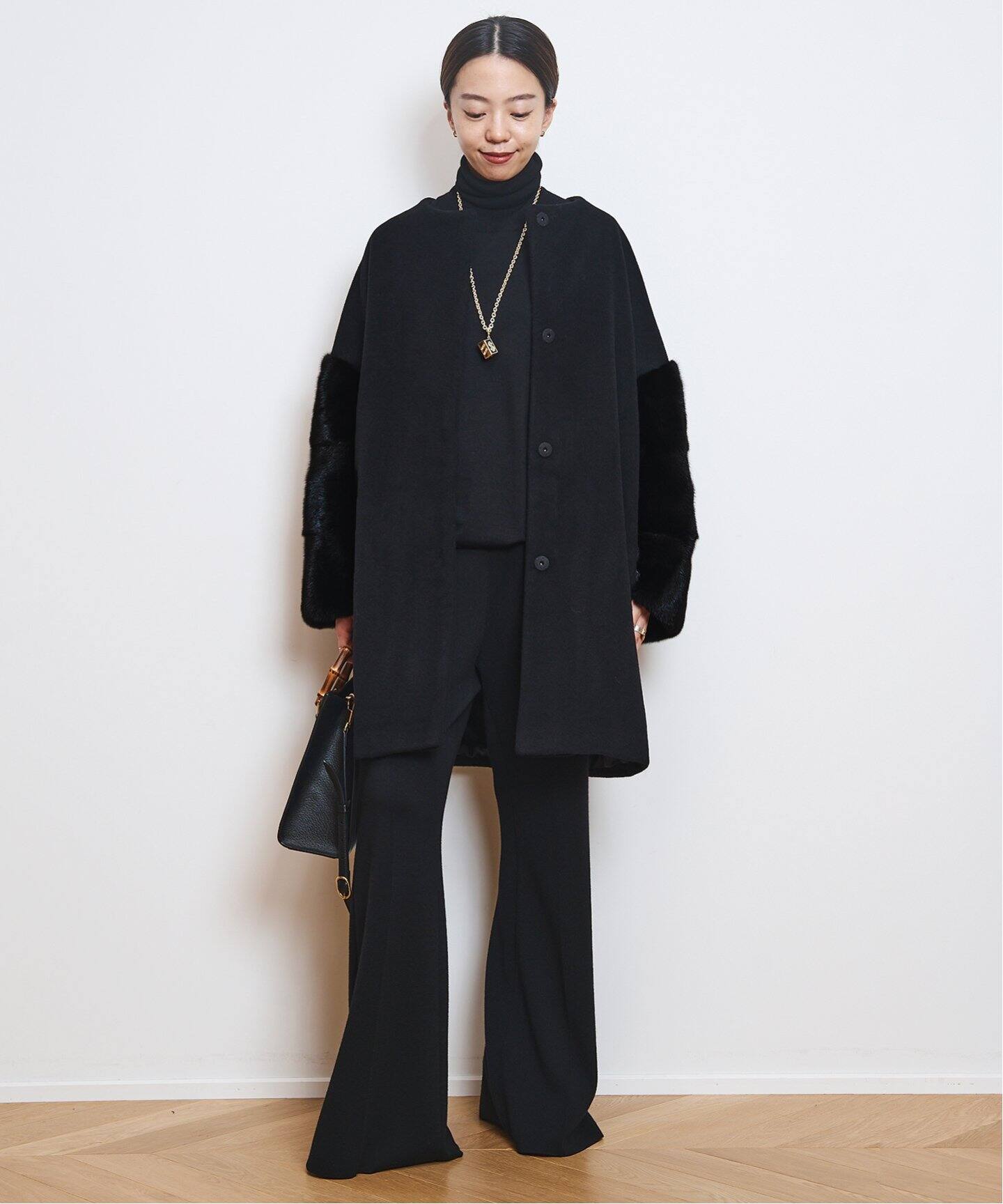 AVA ADORE/アヴァ・アドール】 MINK SKEEVE コート（ノーカラーコート  