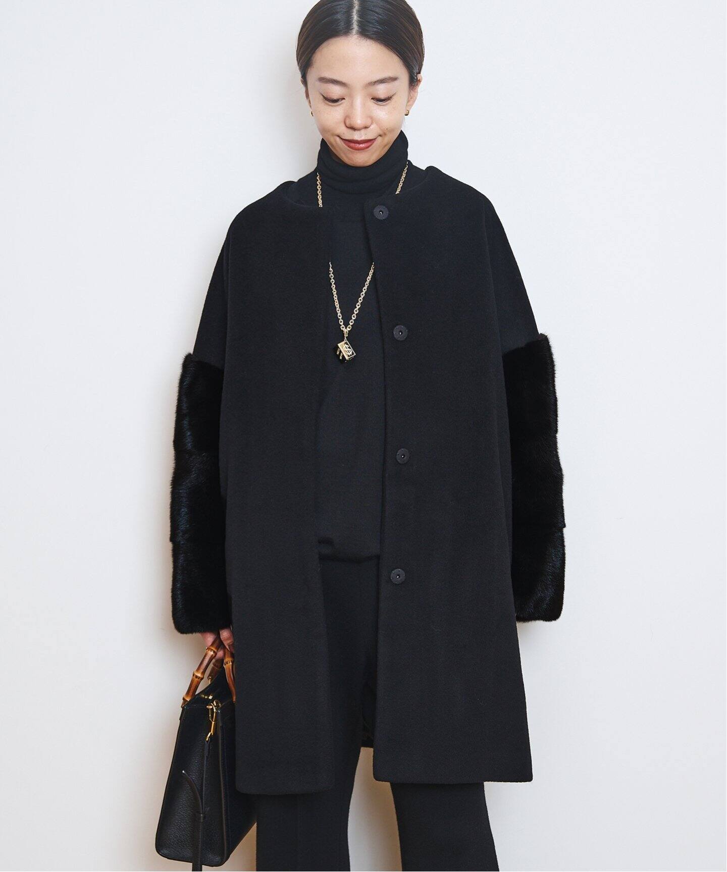 AVA ADORE/アヴァ・アドール】 MINK SKEEVE コート（ノーカラーコート  