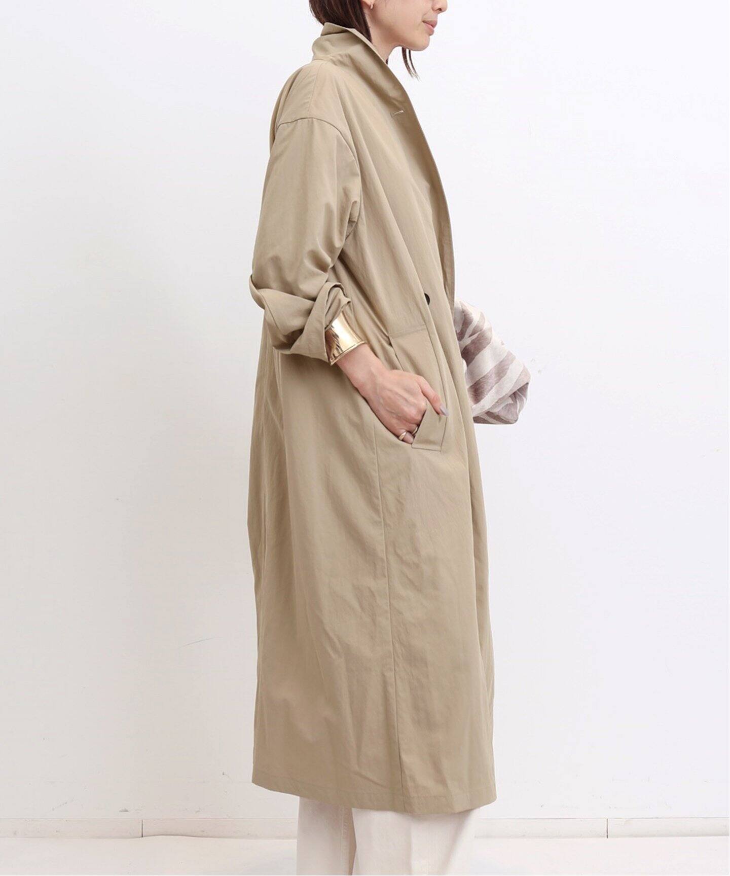 ECOTTONY NYLON TRENCH COAT（トレンチコート）｜L