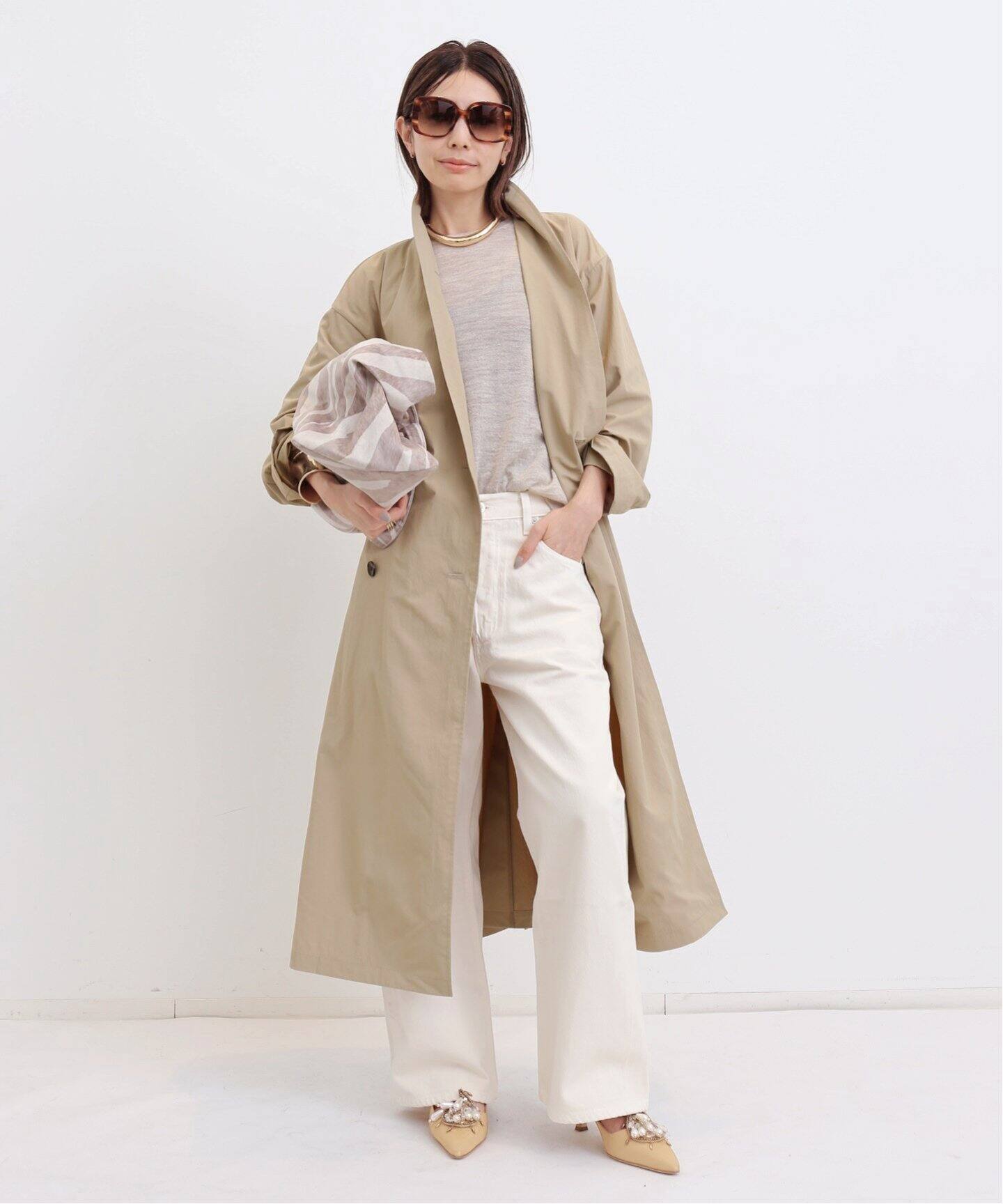 ECOTTONY NYLON TRENCH COAT（トレンチコート）｜L