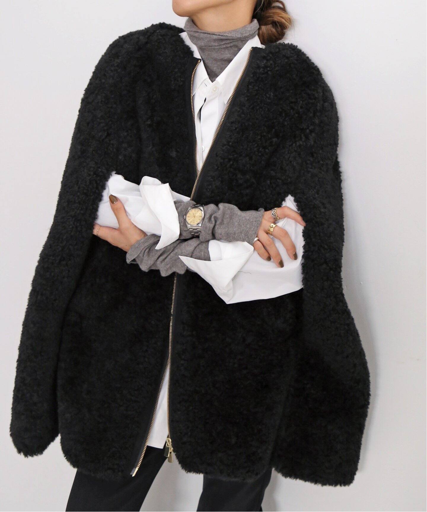 DE BALL FUR CAPE（ポンチョ・マント）｜L