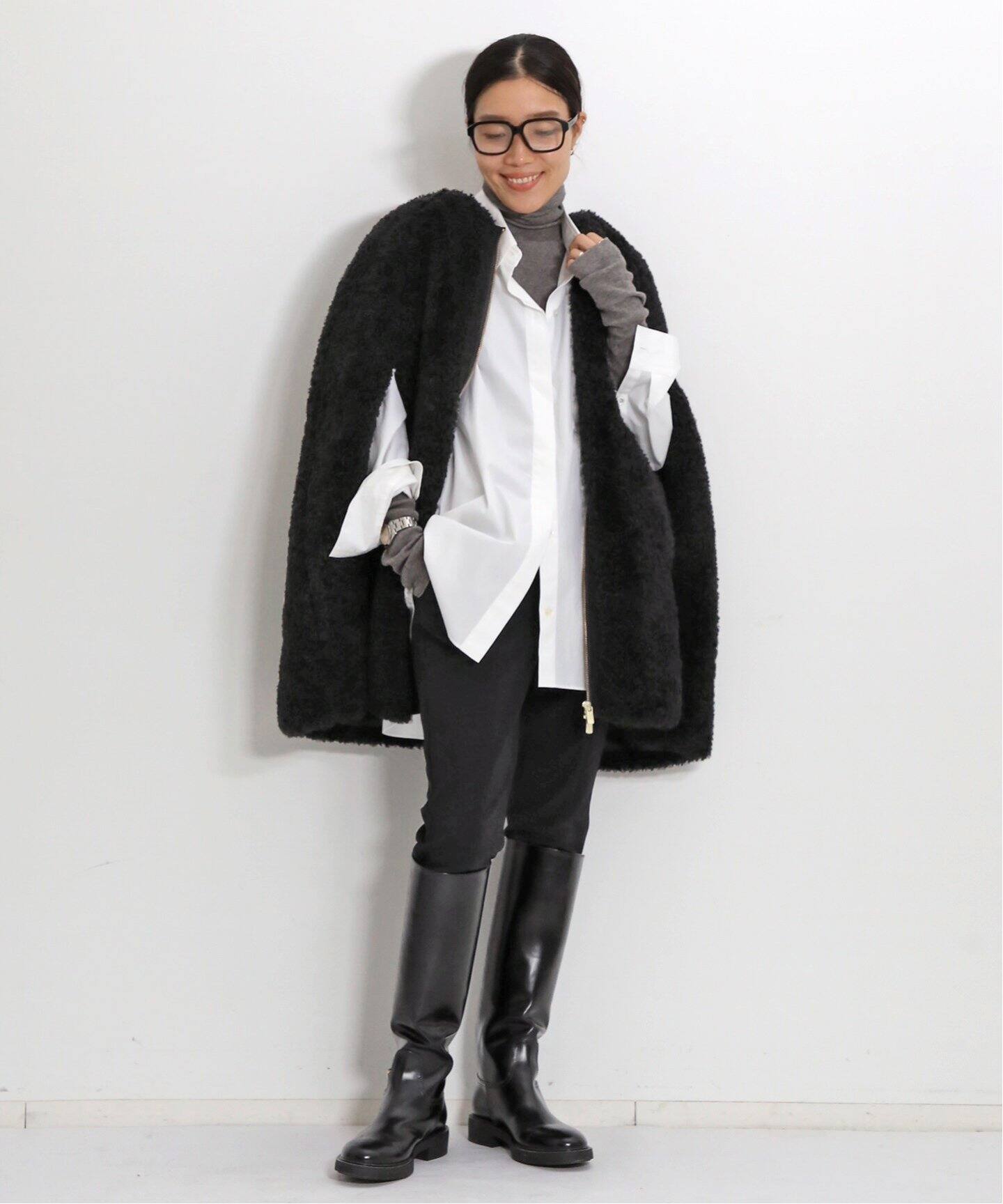 DE BALL FUR CAPE（ポンチョ・マント）｜L