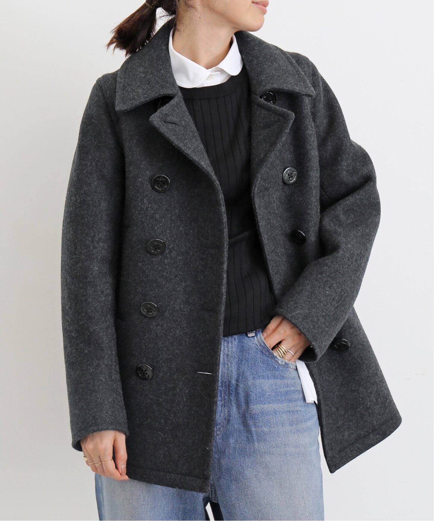 MADISON BLUE/マディソン ブルー】 SLIM PEA COAT（ピーコート）｜L 