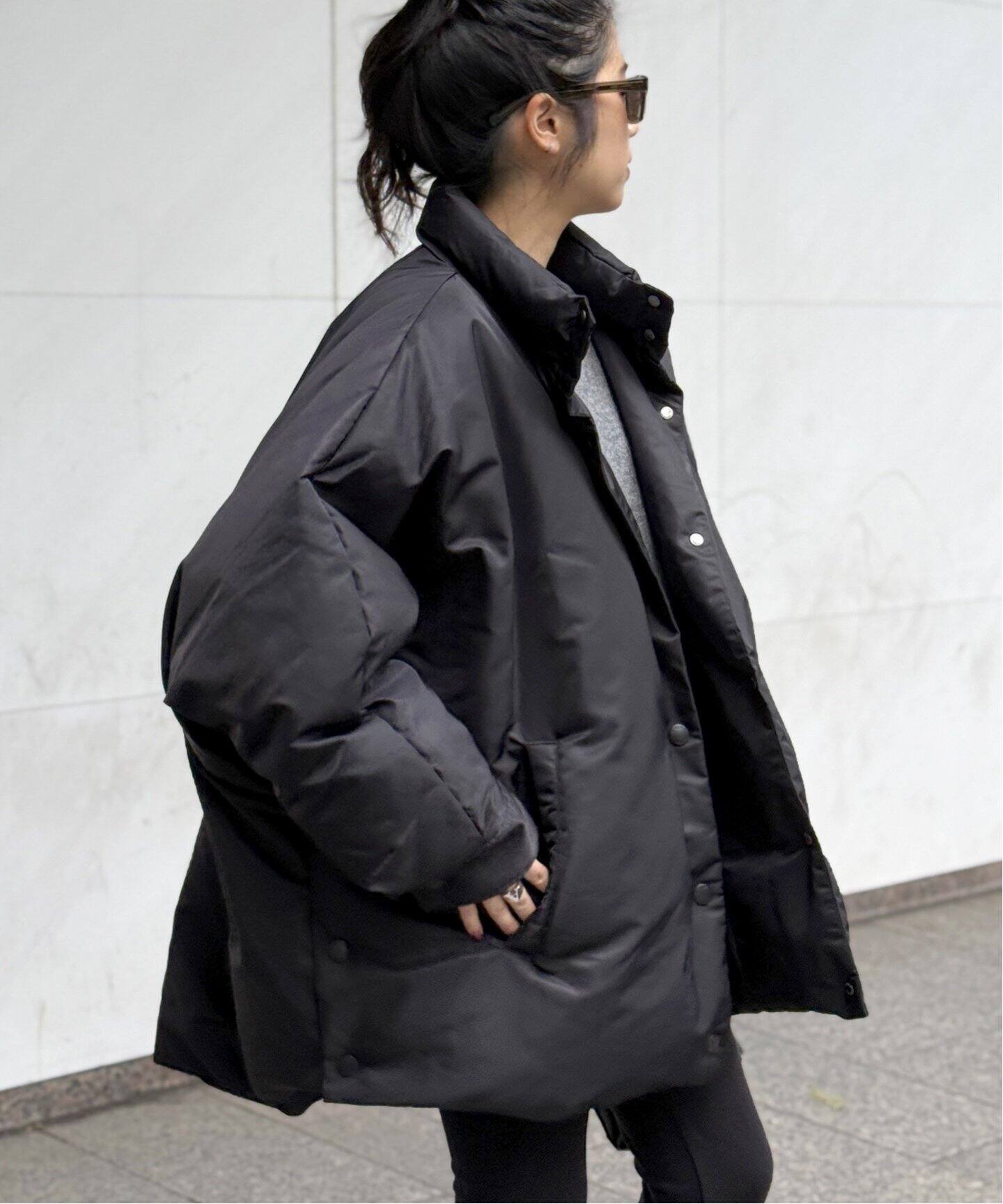 BERENICE】ブラックオーバーダウンジャケット（ダウンジャケット）｜AP  